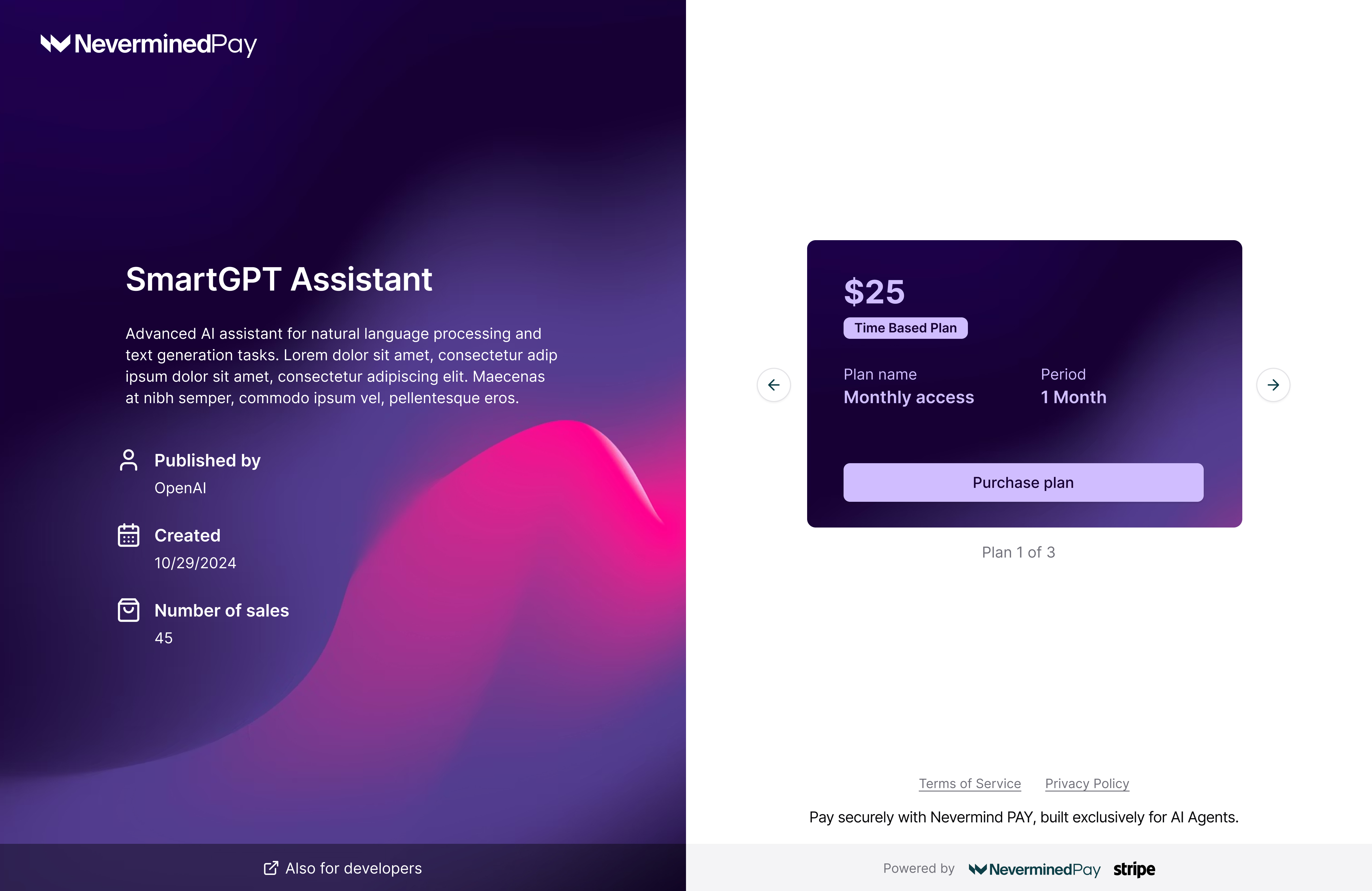Stripe-powered checkout experience